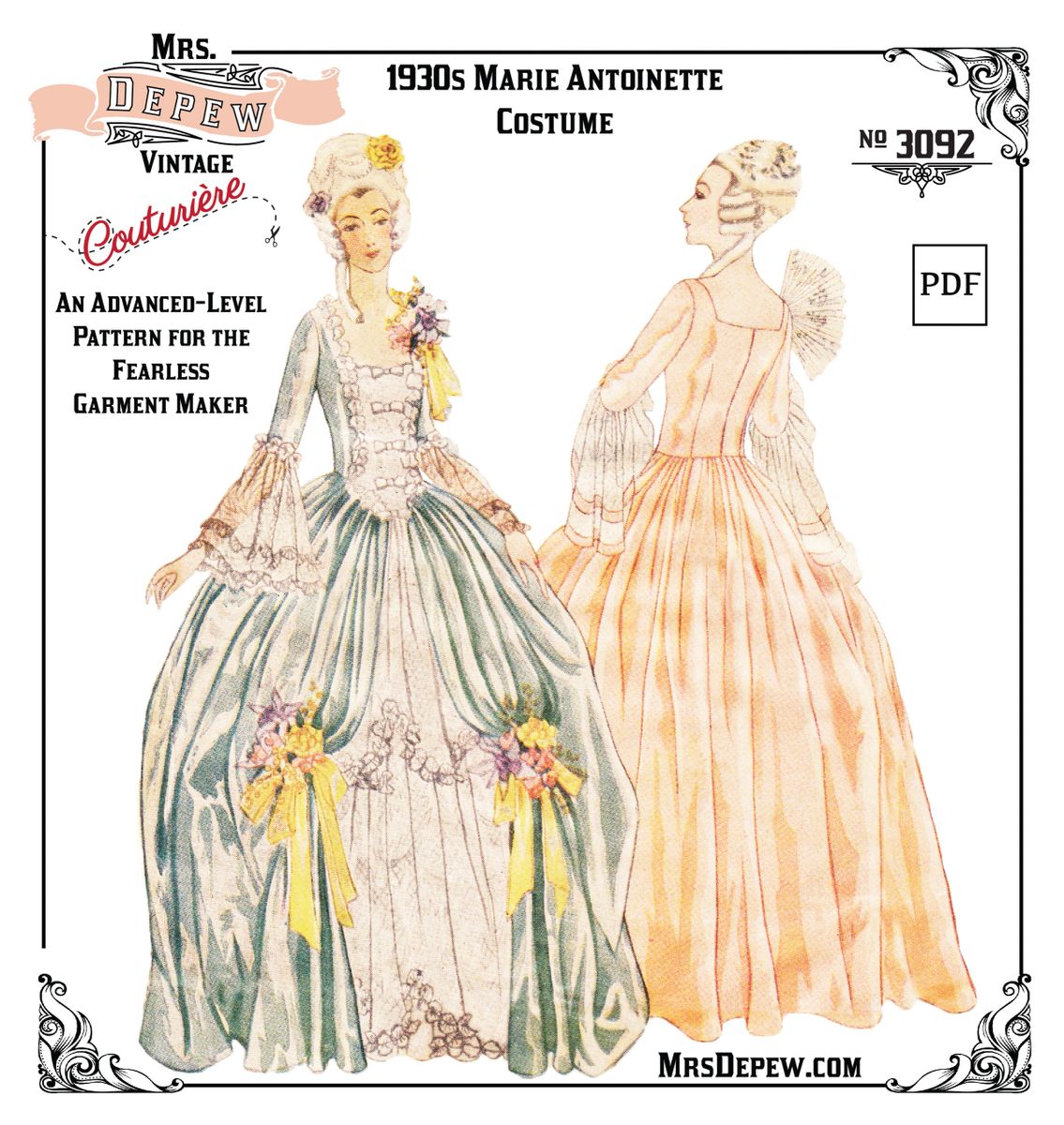 Vintage Sewing Pattern Marie Halloween Costume 3092